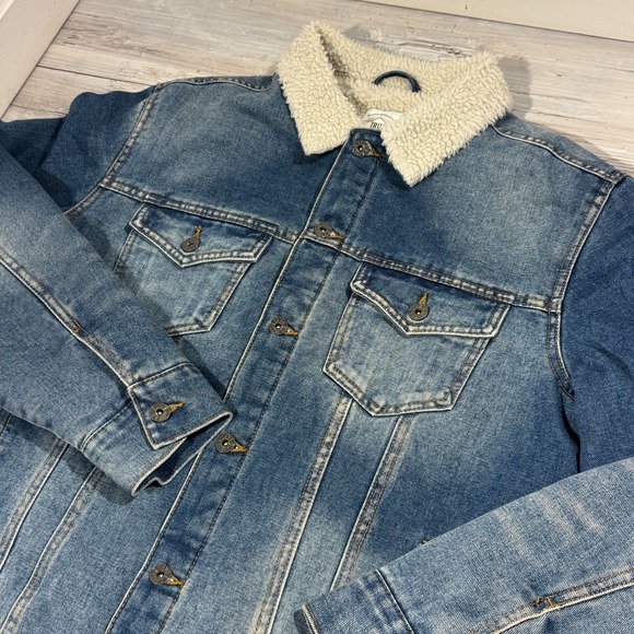 True Craft Other - True Craft Sherpa Lined Denim Jean Trucker Men's Sz M Jacket Long Sleeve